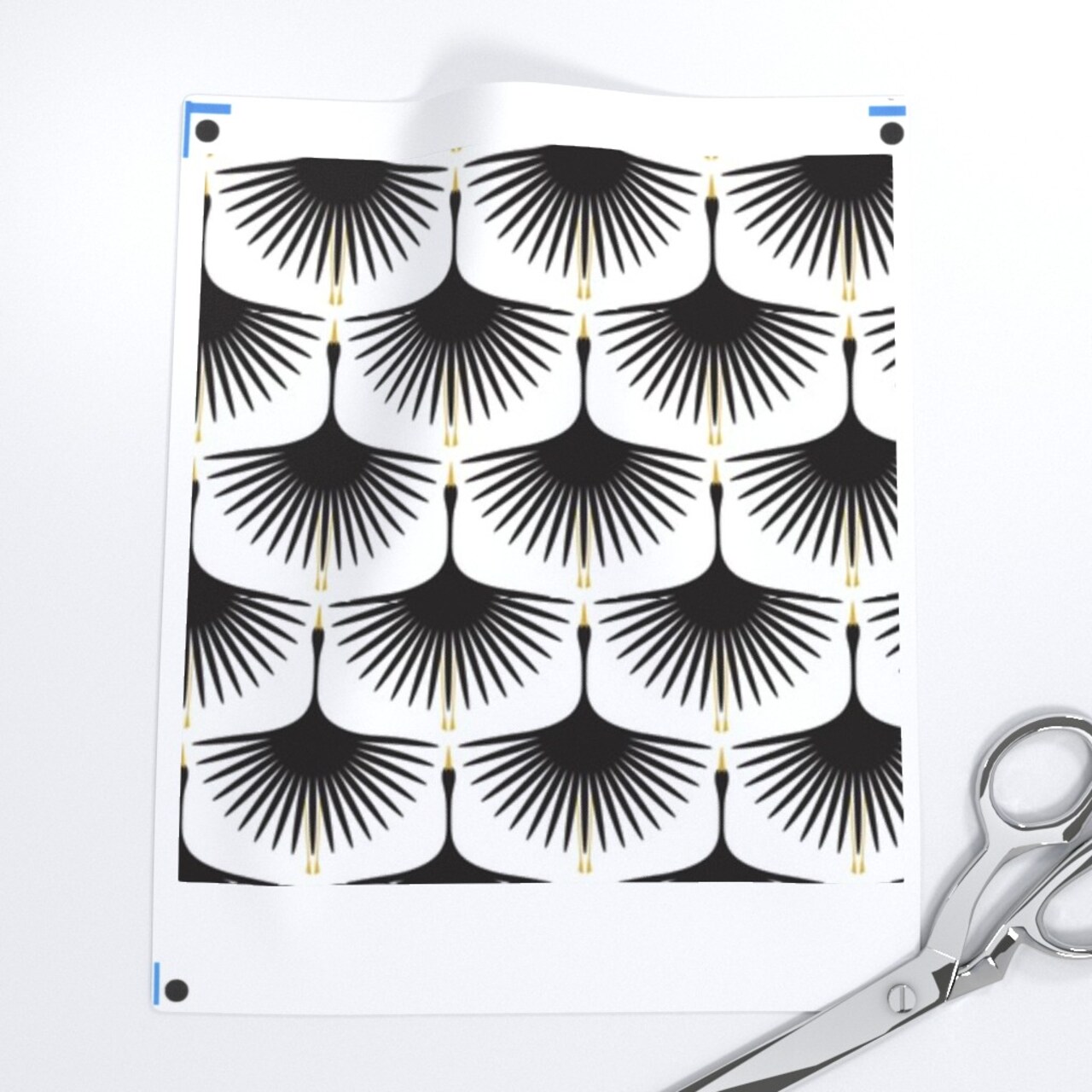 Monochrome Swans Small Scale Art Deco Cranes Black And White Mid Century Modern Custom Removable Wallpaper by Spoonflower Peel & Stick Wallpaper 2FT Wide